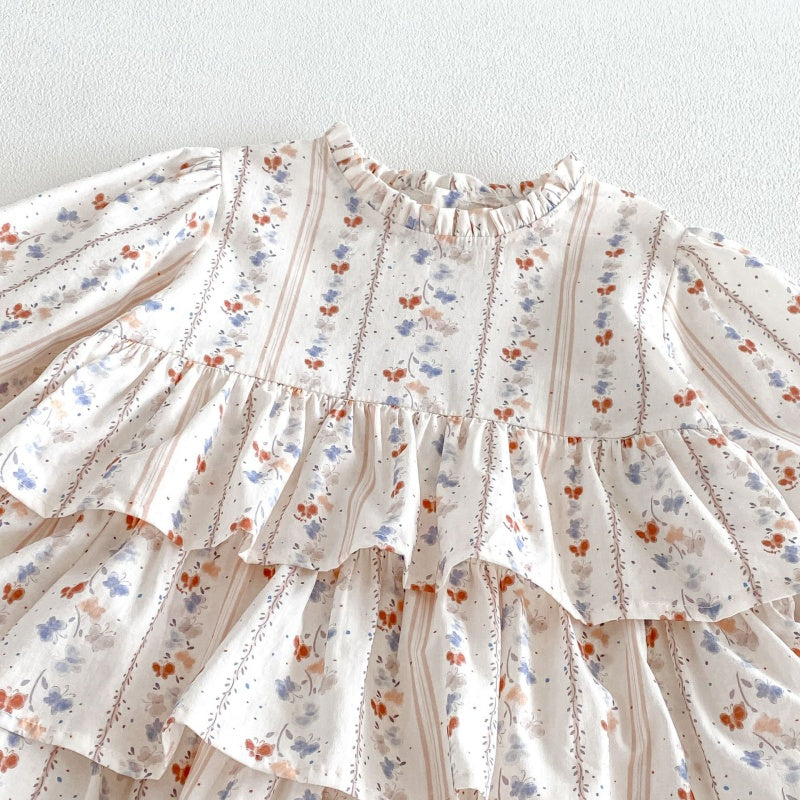 【BABY&KID】小花柄ワンピース、パフスリーブジャケットSK107211