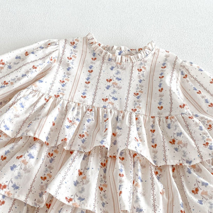 【BABY&KID】小花柄ワンピース、パフスリーブジャケットSK107211
