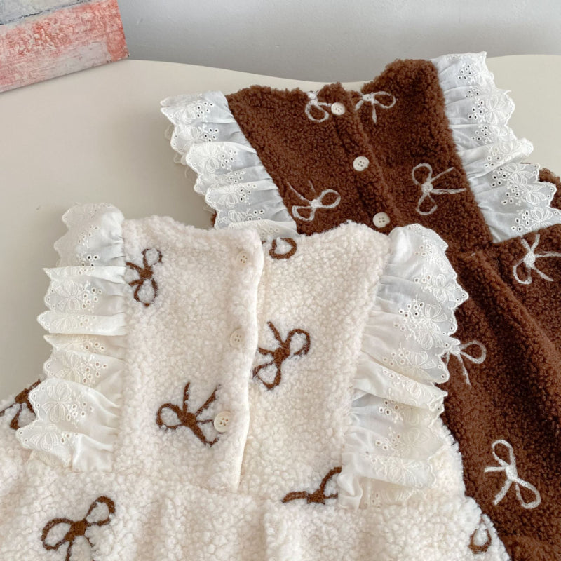 【BABY】冬新作蝶結び中綿カバーオールSK102703