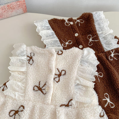 【BABY】冬新作蝶結び中綿カバーオールSK102703