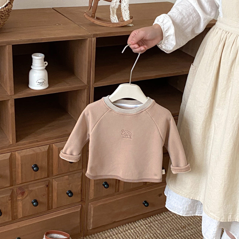 【BABY&KID】冬新作おうち刺繍裏起毛スウェットSK102516