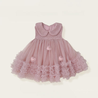 【BABY&KID】冬新作 立体ハートチュールワンピース＆ニットセーターSK102429