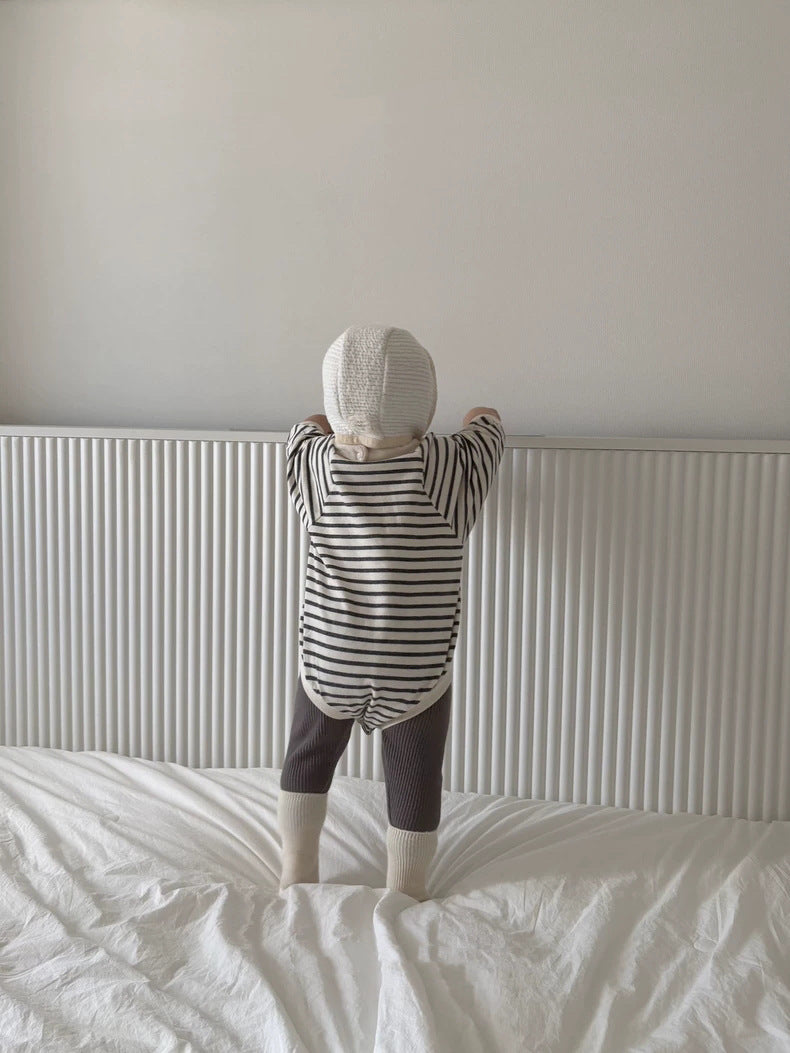 【BABY】ボーダー丸首ロンパースSK102630