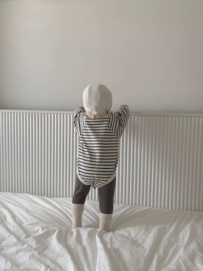 【BABY】ボーダー丸首ロンパースSK102630