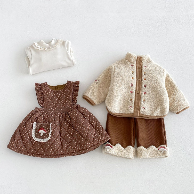 【BABY&KID】きのこ刺繍ワンピース、ロングパンツ、アウター、、トップスSK108115