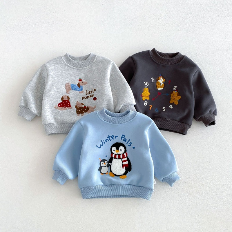 【BABY&KID】冬新作カートゥーンワッペントレーナーSK108503