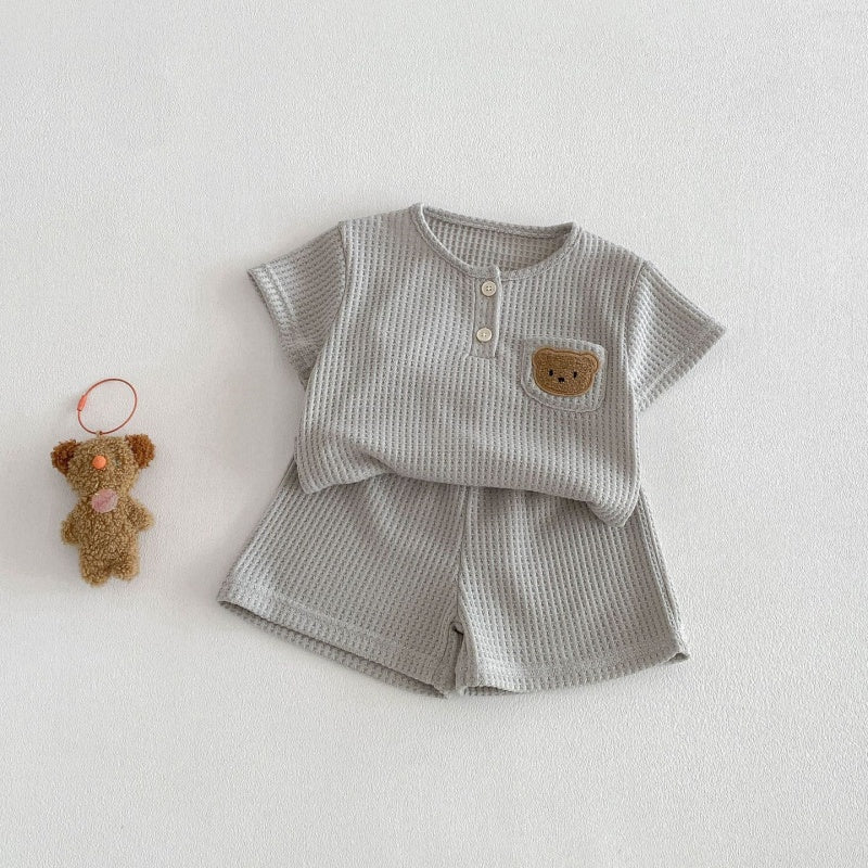 【BABY&KID】夏新作ワッフルくまセットアップSK105019