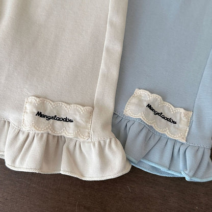【BABY】夏新作フリル刺繍ロゴパンツSK106009