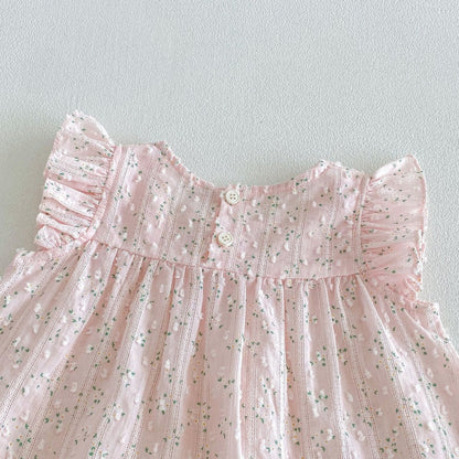 【BABY&KID】夏新作フリルスリーブ小花柄セットアップSK105604
