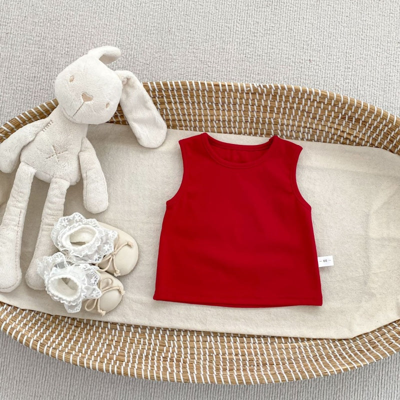 【BABY&KID】夏新作いぬプリントサロペットショートパンツ＆無地タンクトップSK105509
