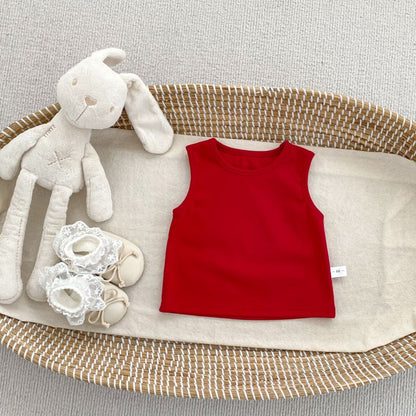【BABY&KID】夏新作いぬプリントサロペットショートパンツ＆無地タンクトップSK105509