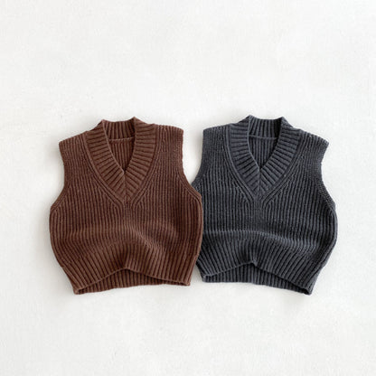 【BABY&KID】VネックレトロニットベストSK092919