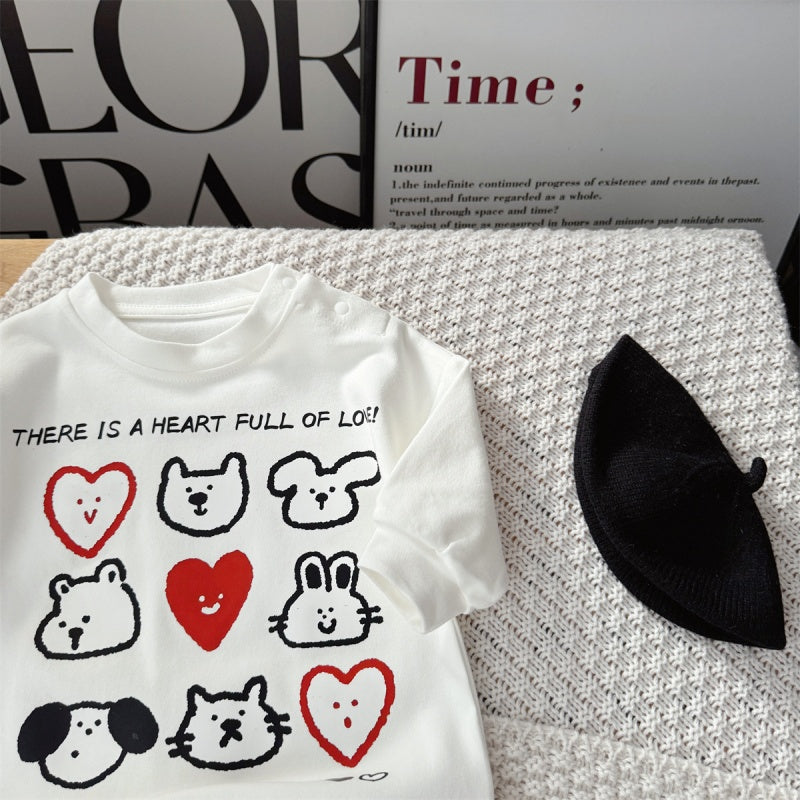 【BABY】ハート柄カバーオールSK104110