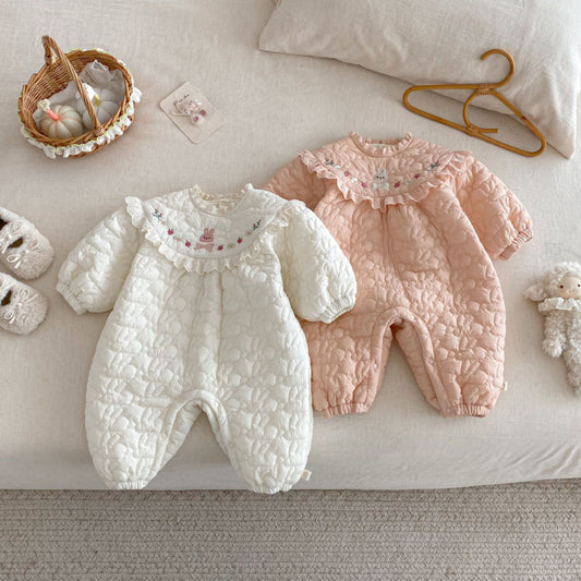 【BABY】冬新作刺繍カートゥーン中綿カバーオールSK102511