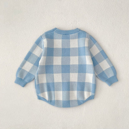 【BABY】ブルーチェックロンパースSK100602