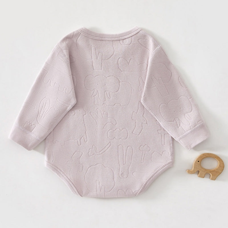 【BABY】北欧風アニマルジャカードロンパースSK102618