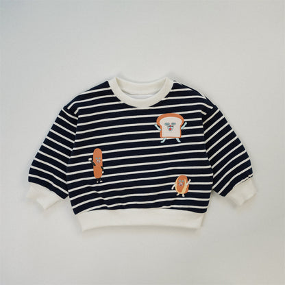 【BABY&KID】ボーダーパンプリントスウェットSK101549