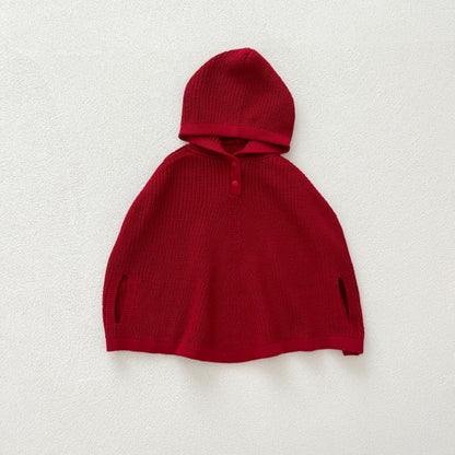 【BABY&KID】ガーリー フード付ニットポンチョSK101544