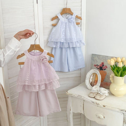 【BABY&KID】夏新作刺繍チュールセットアップSK106505