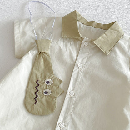 【BABY】夏新作シンプルコットン半袖カバーオールSK104821