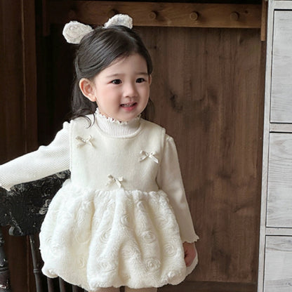 【BABY&KID】冬新作韓国風蝶結びジャンパースカートSK103134