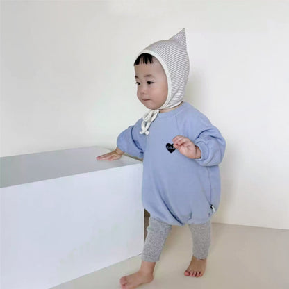 【BABY】ハートロゴプリントロンパースSK101519