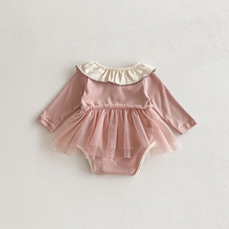 【BABY】前ボタンチュールロンパース、カバーオールSK100724