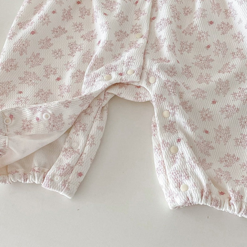 【BABY】薄手ニット小花柄カバーオールSK100429