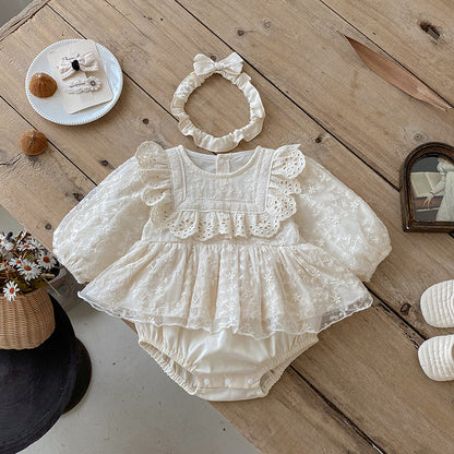 【BABY】レース刺繍プリンセスロンパースSK101102