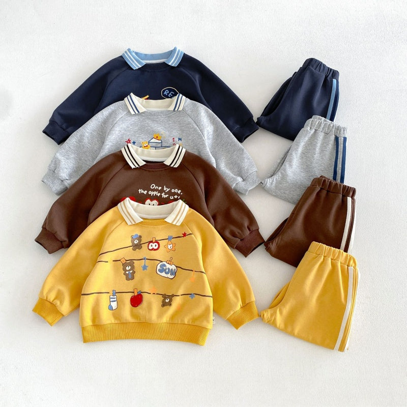 【BABY&KID】カートゥーン襟付きセットアップSK107202