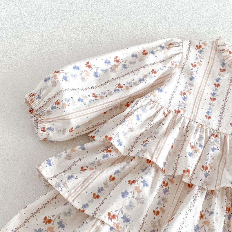 【BABY&KID】小花柄ワンピース、パフスリーブジャケットSK107211