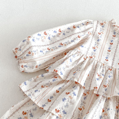 【BABY&KID】小花柄ワンピース、パフスリーブジャケットSK107211