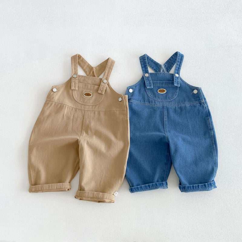 【BABY&KID】無地サロペット、ワッペンチェックシャツSK106613