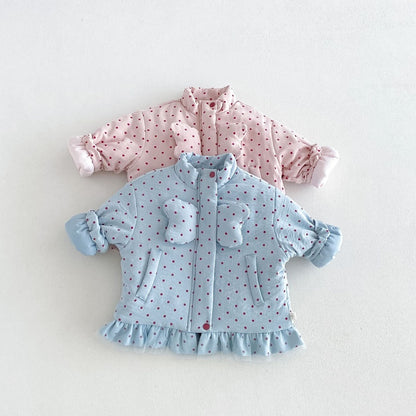 【BABY&KID】冬新作かわいいドット中綿ジャケットSK108514