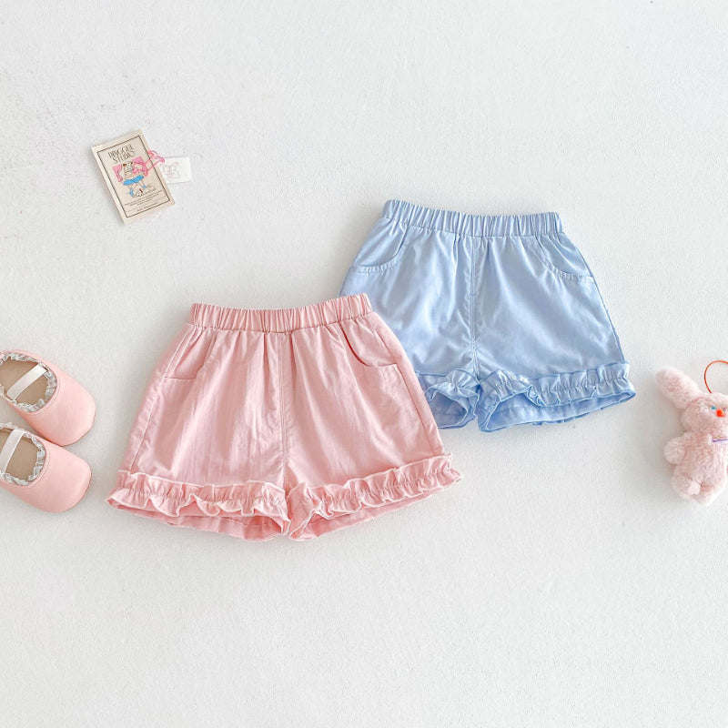 【BABY&KID】夏新作 ニットフリル袖Tシャツ、ョートパンツSK080615