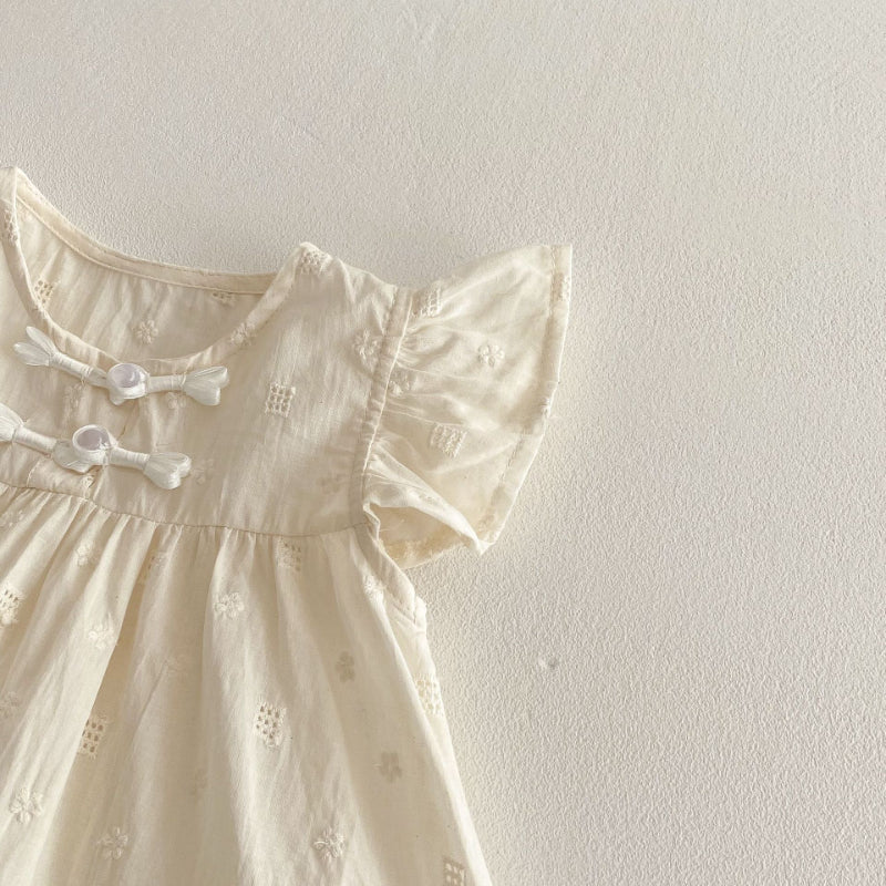 【BABY&KID】夏新作 ジャカードフライングスリーブワンピースSK070505