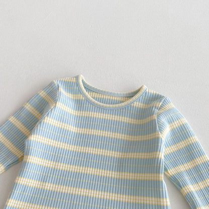 【BABY】アヒルサロペット＆ボーダーインナーSK092515