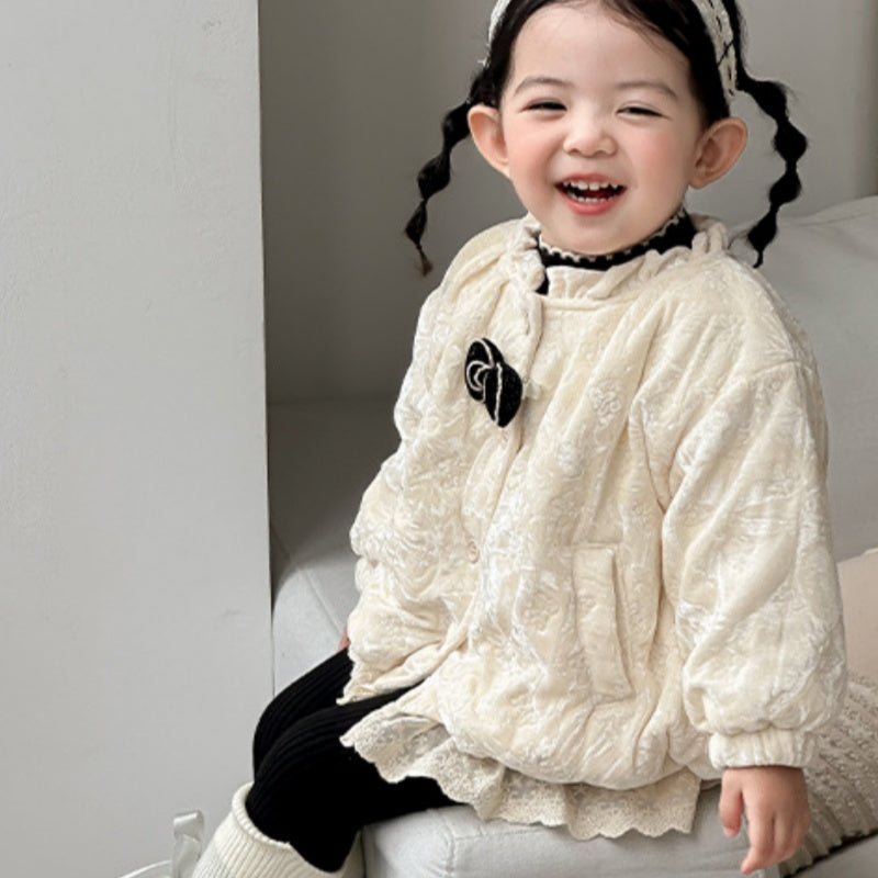 【BABY】冬新作ベロアキルティングレトロジャケットSK102726