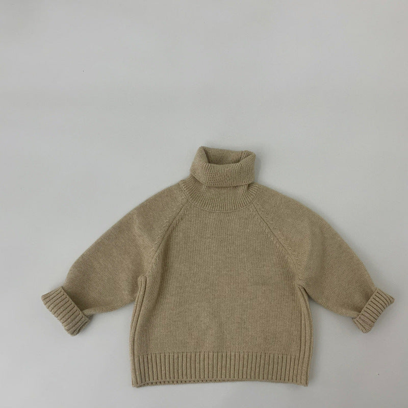 【BABY&KID】無地太編みハイネックニットセーターSK023013