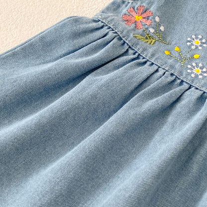 【BABY&KID】夏新作 デニム刺繍ワンピースSK080109