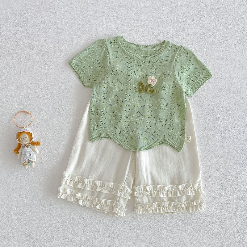 【BABY&KID】夏新作透かし編みトップスSK105518