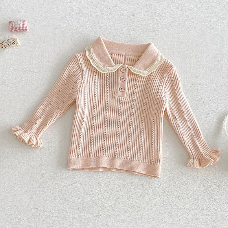 【BABY】襟付きニット＆フリルサロペットロンパースSK106815