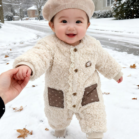 【BABY】冬新作レース縁あったかカバーオールSK103208