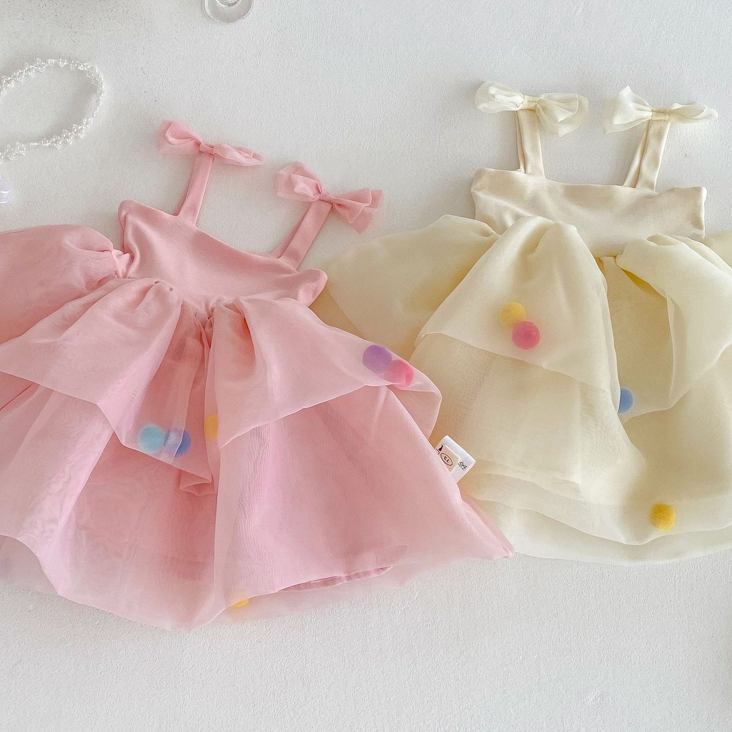 【BABY&KID】夏新作 チュールポンポンワンピースSK105123
