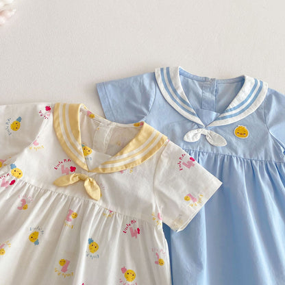 【BABY&KID】夏新作  可愛いセーラーワンピースSK061610