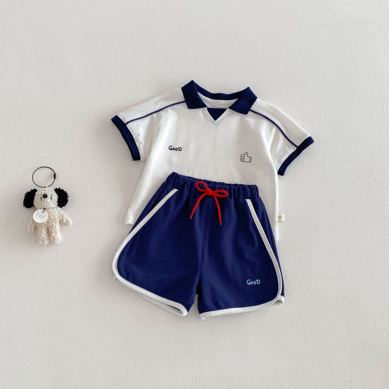 【BABY&KID】夏新作配色ロゴTシャツ、ショートパンツSK104624