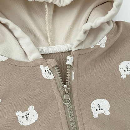 【BABY】くまさんフード付きカバーオールSK104108