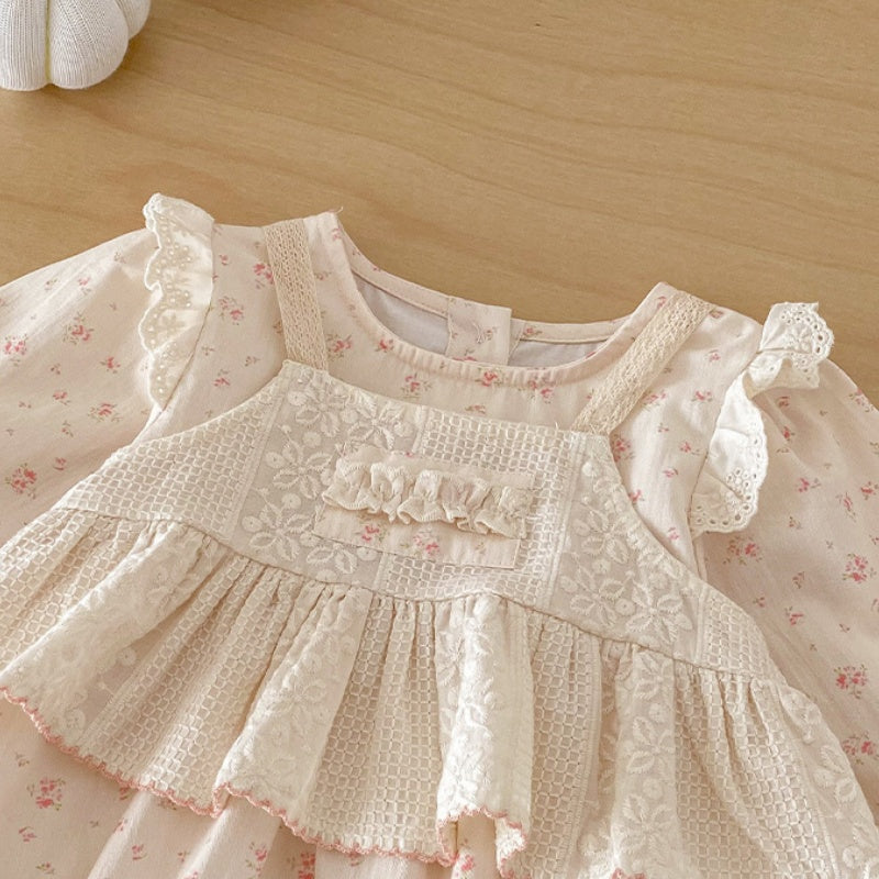 【BABY】小花柄ロンパース＆キャミソール2点セットSK103901