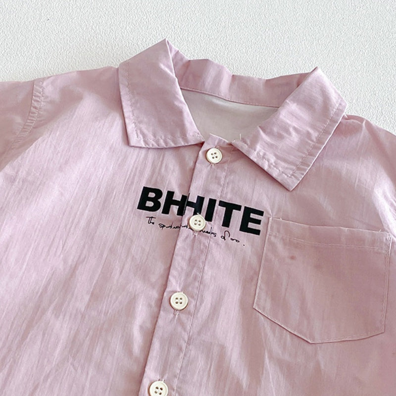 【BABY】夏新作英字シャツ、ダブルポケットショートパンツSK104523