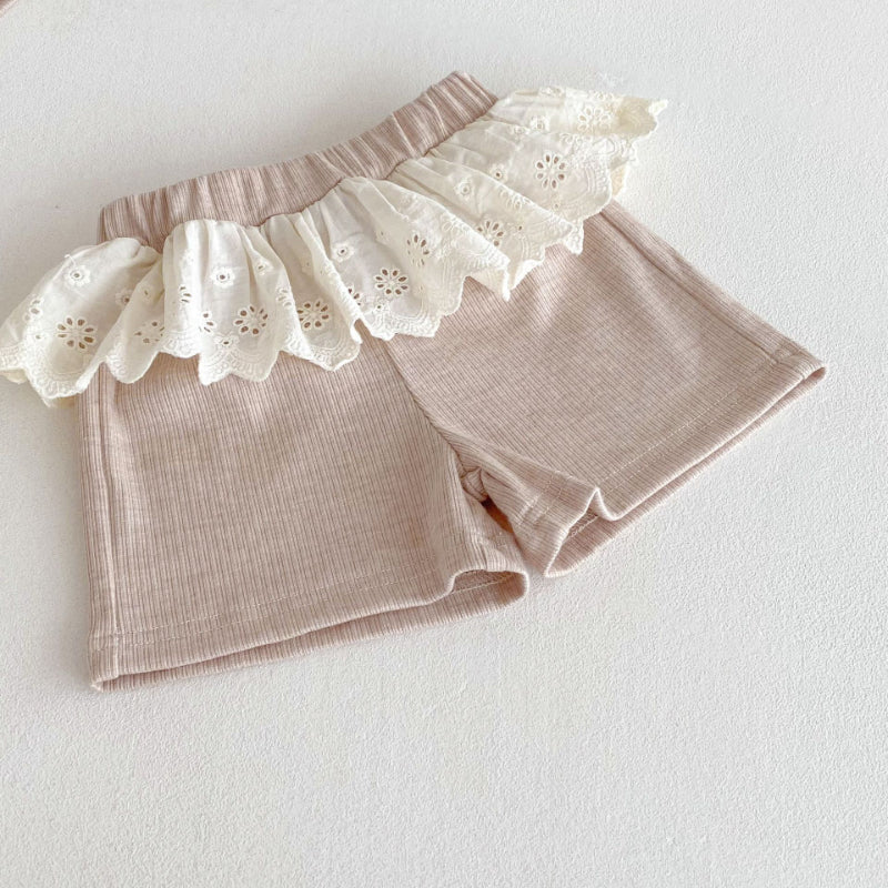 【BABY&KID】夏新作 レースフリル襟セットアップSK082610